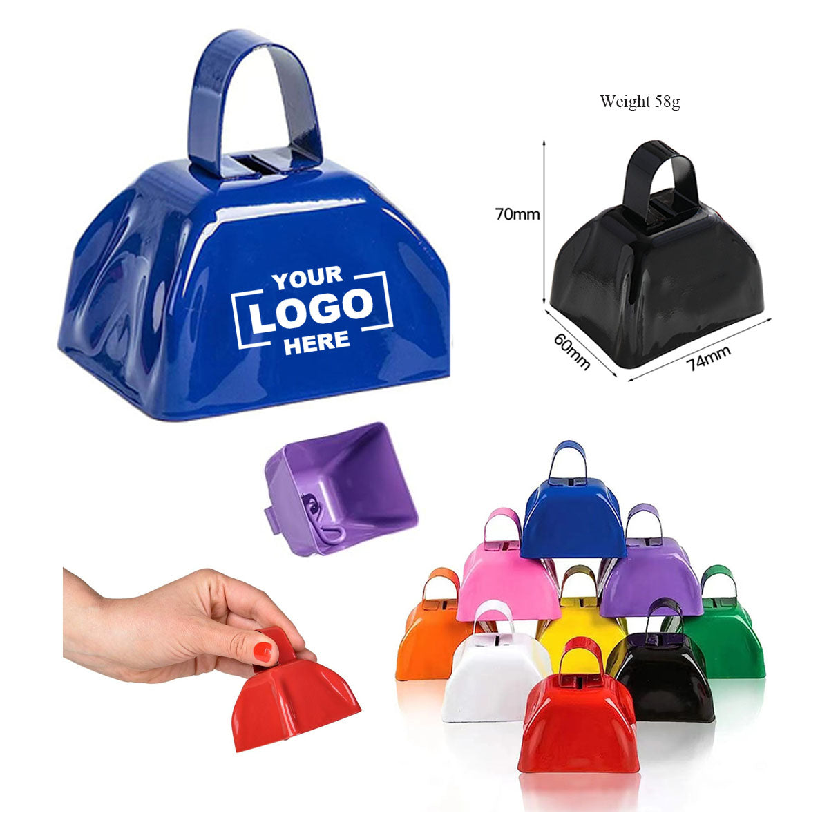 NW036 3 Inch Metal Cow Bell Noise Maker