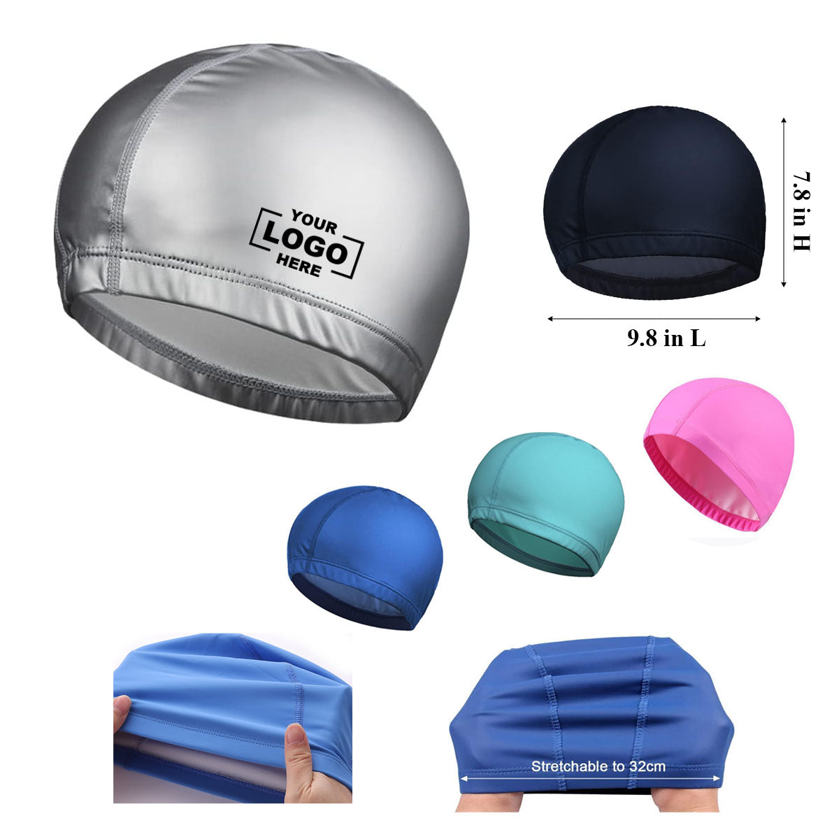 NW025 PU Water Proof Fabric Swim Caps