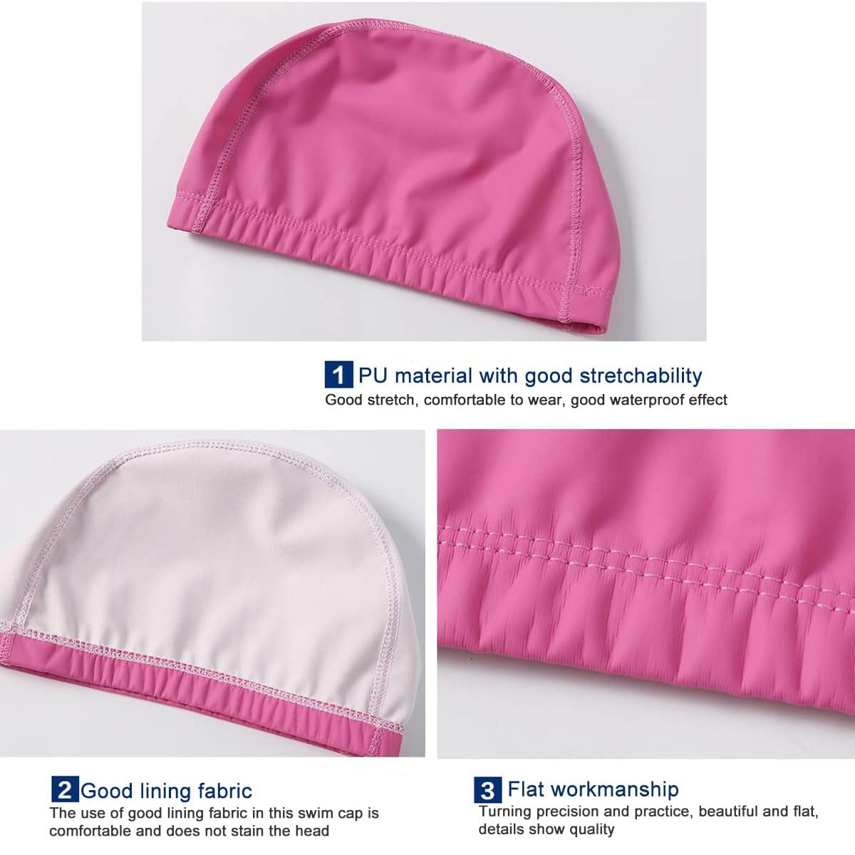 NW025 PU Water Proof Fabric Swim Caps