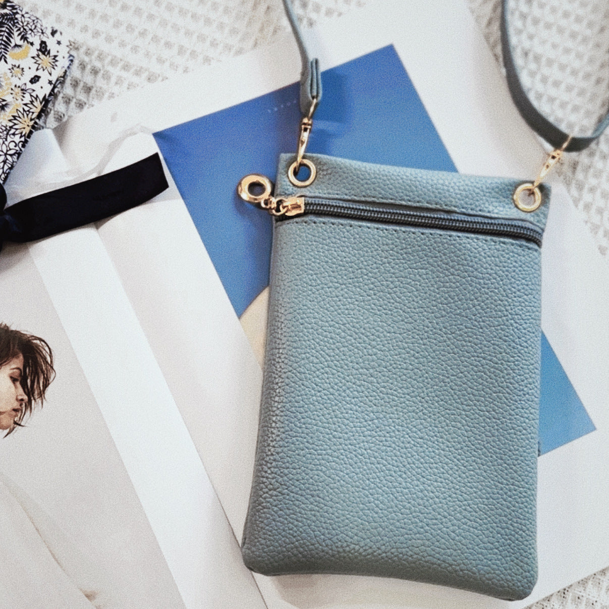 SUPSCH248 Lychee Grain Crossbody Cell Phone Bag