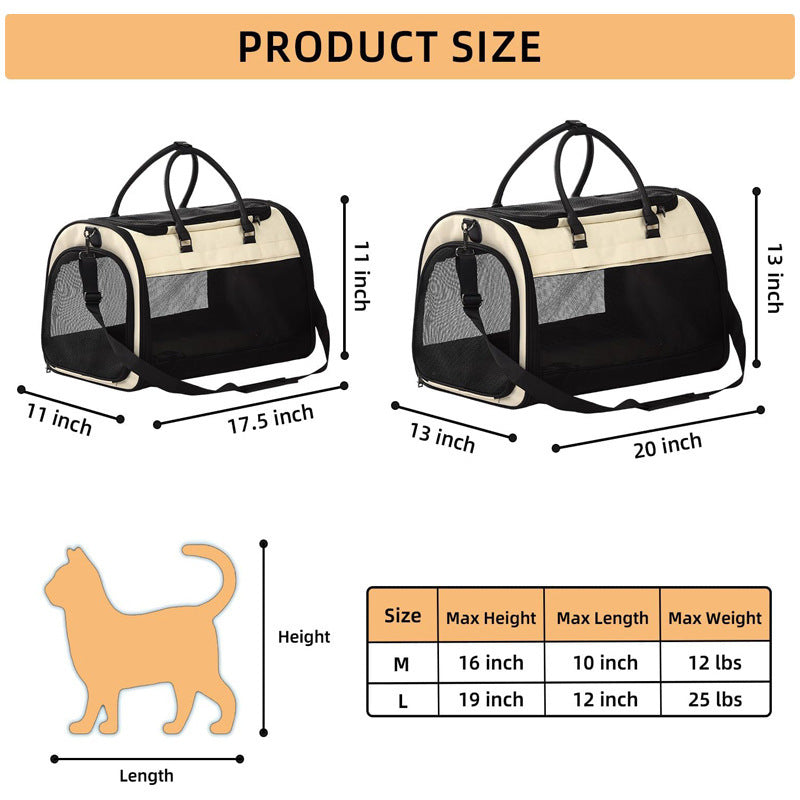 SUPSCH183 Cat Carrier Soft Sided