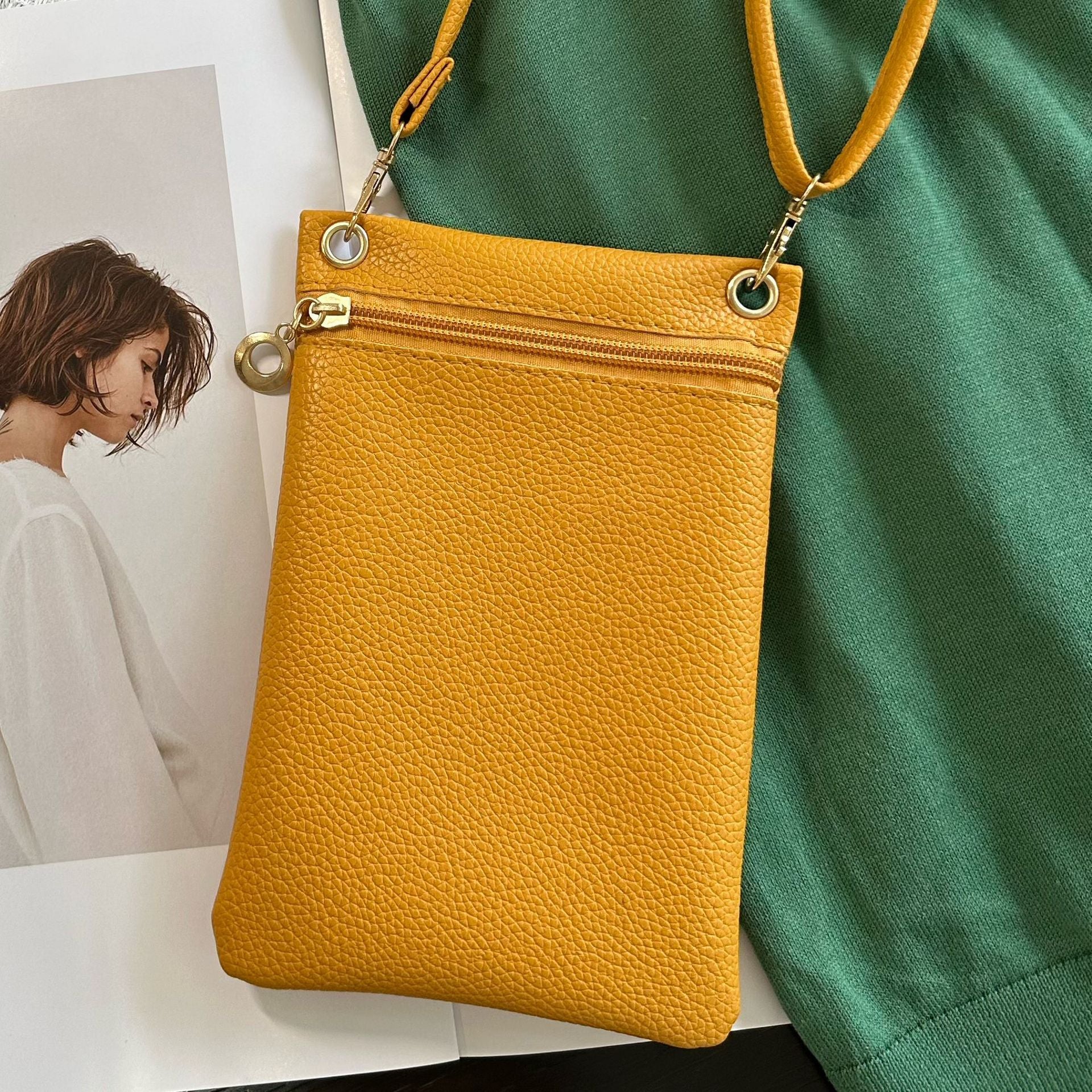 SUPSCH248 Lychee Grain Crossbody Cell Phone Bag