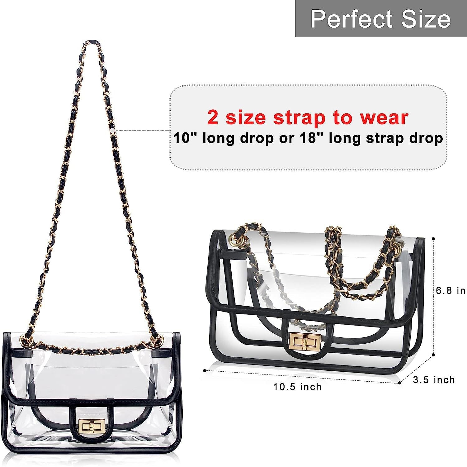 SUPSCH155 Womens PVC Clear Purse Handbag