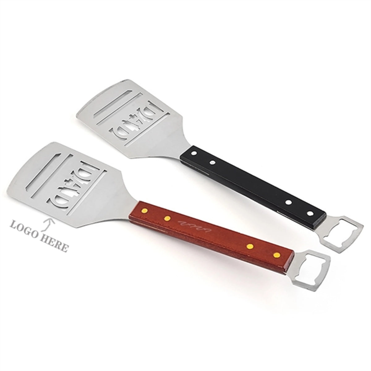 HUPSBY317 Stainless Steel Spatula with Bottle Opener and Wood Handle