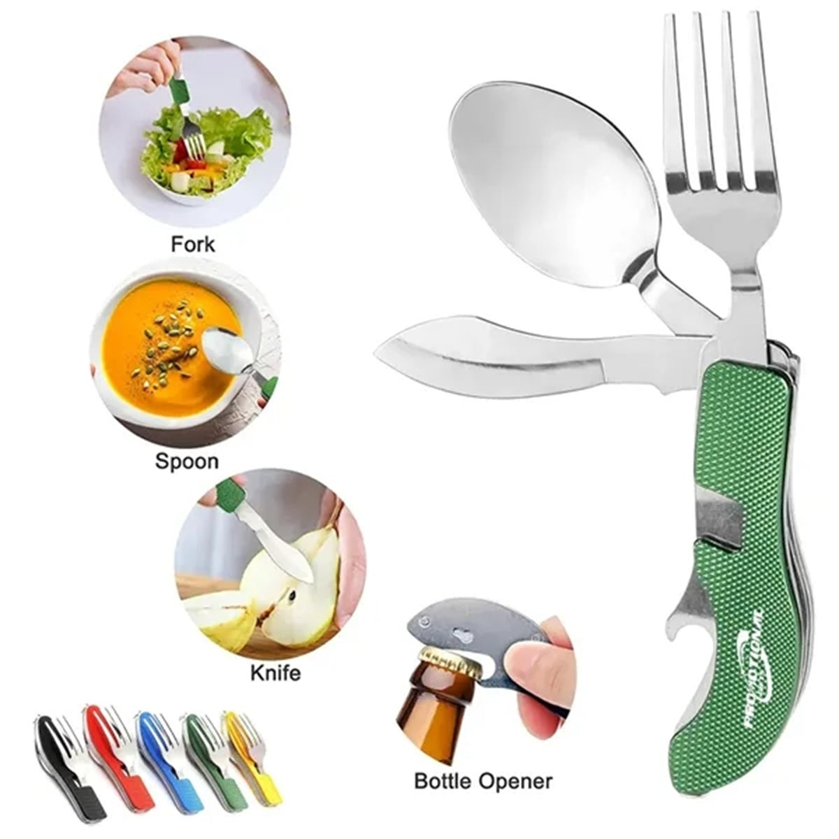 HUPSBY384 Multifunctional Camping Stainless Steel Cutlery Set