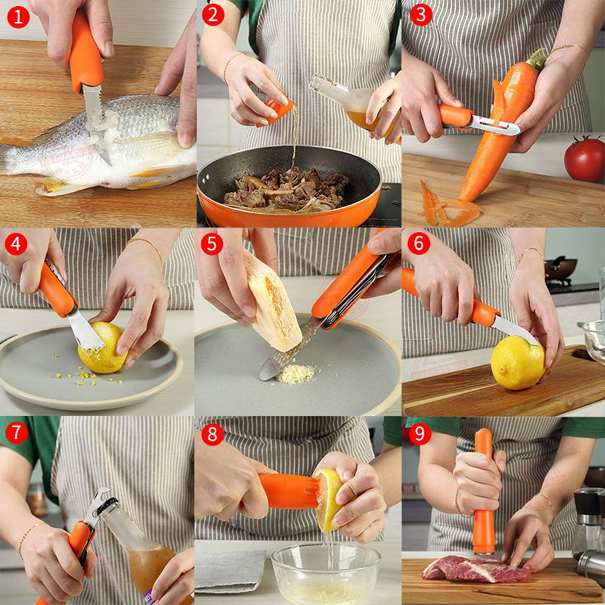 HUPSBY396 9 in 1 Multi-function Kitchen Lemon Drill Tool
