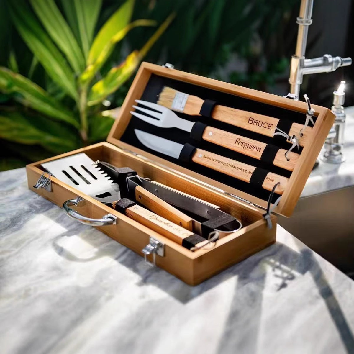 HUPSBY407 BBQ Tool 3 Piece Set - Combination