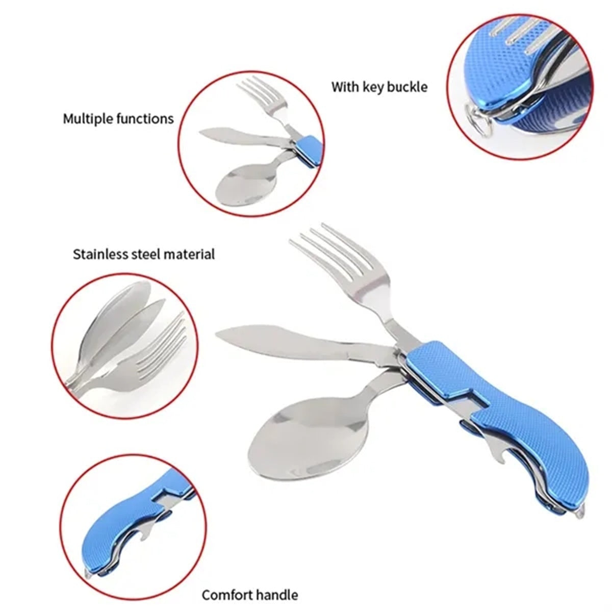 HUPSBY414 4-in-1 Camping Utensils
