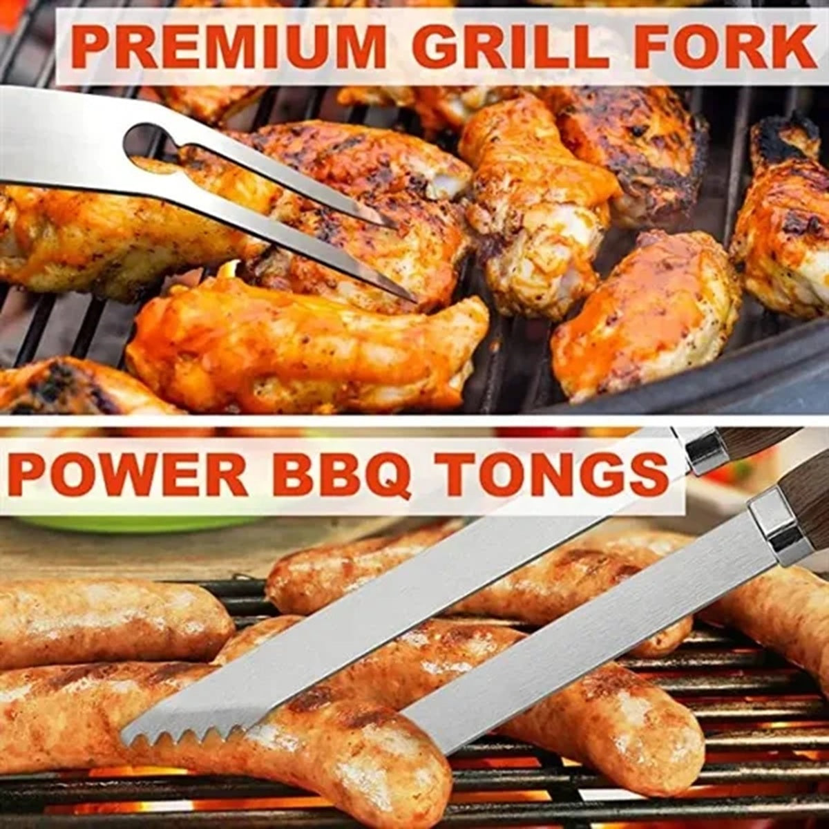 HUPSBY451 21pcs Extra Thick Stainless Steel Grill Tool Set
