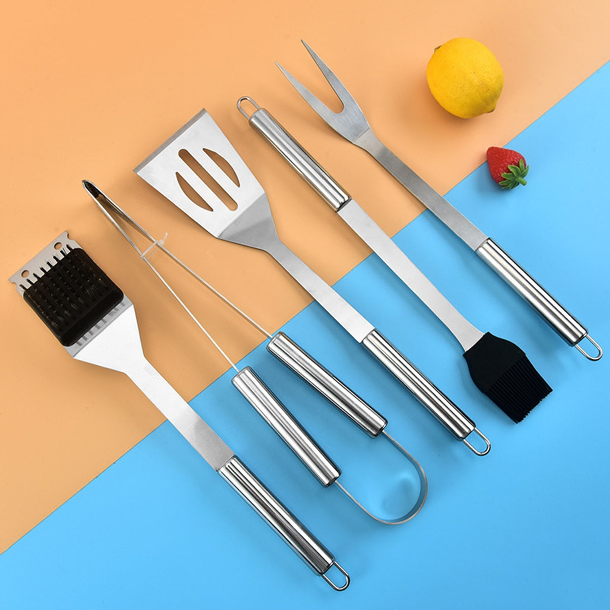 HUPSBY458 3pcs Stainless Steel BBQ Grilling Tool Set
