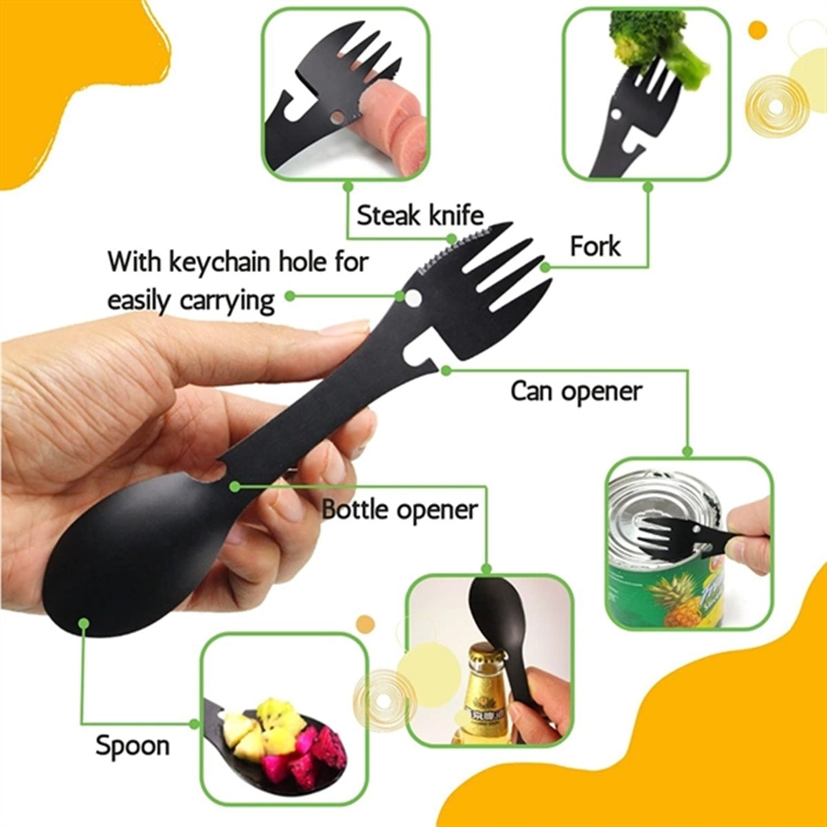 HUPSBY470 Multifunctional 5 In 1 Outdoor Spoon