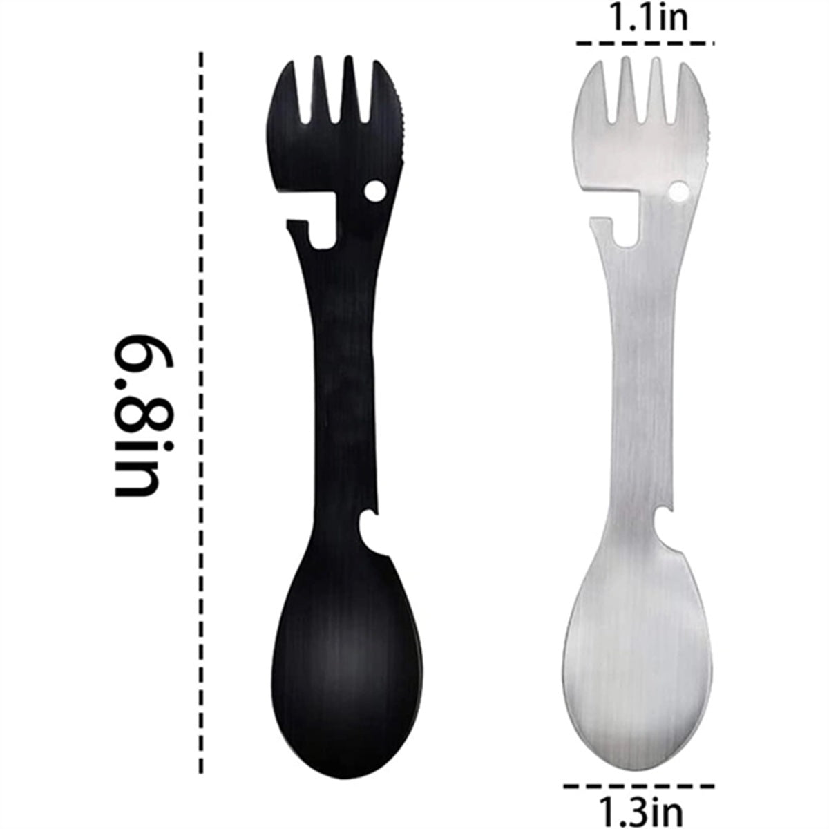 HUPSBY476 Camping Spoon Fork Bottle Opener Multifunctional Tool with C