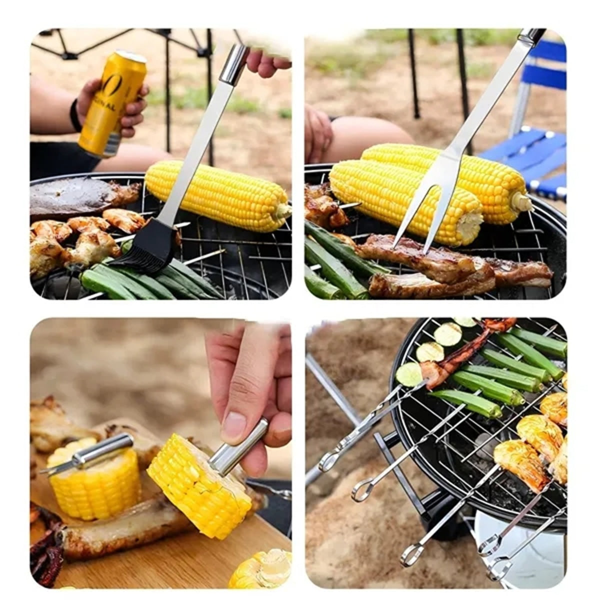 HUPSBY487 BBQ Grilling Utensil 20 Pcs Set