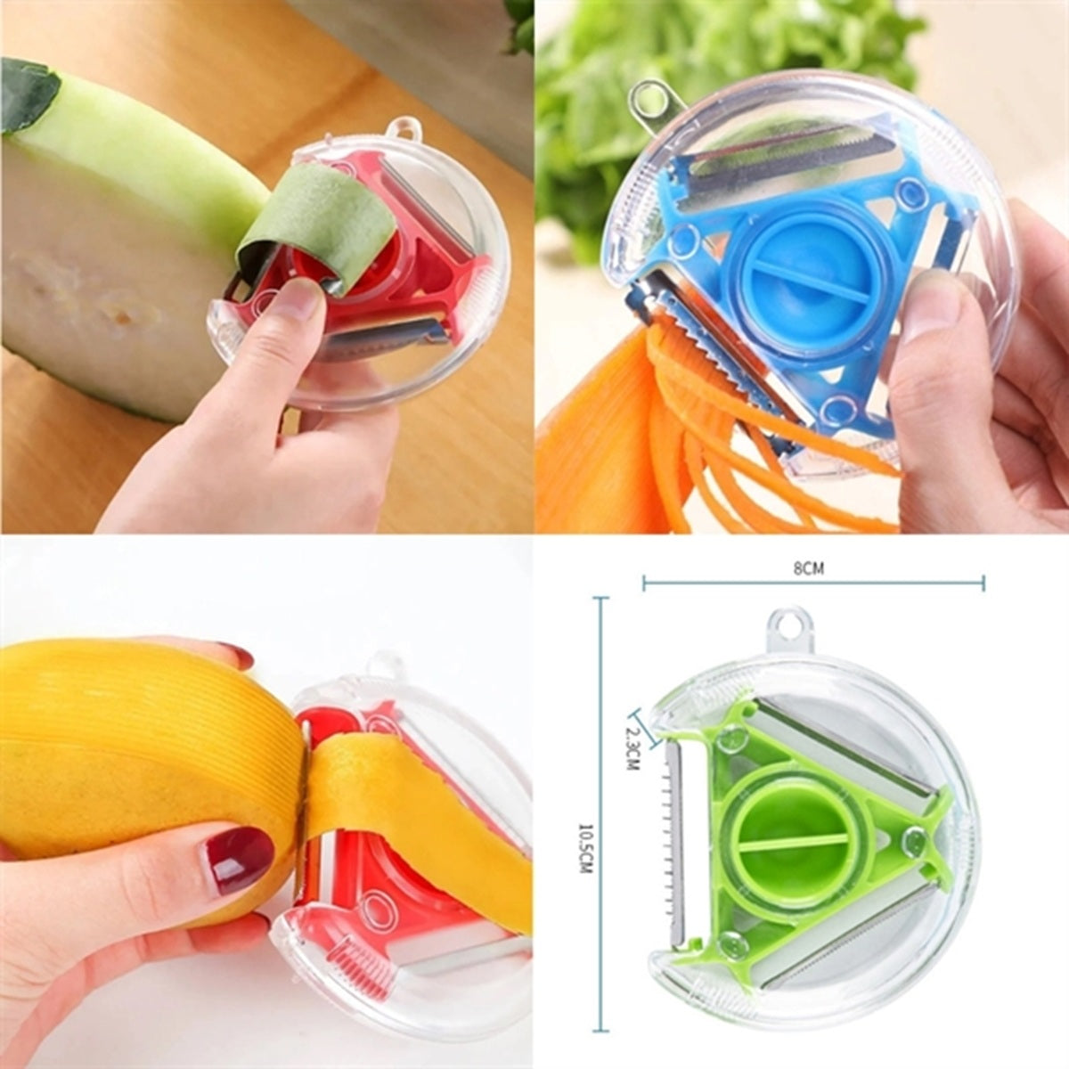 HUPSBY489 3 In 1 Peeler with 3 Blades