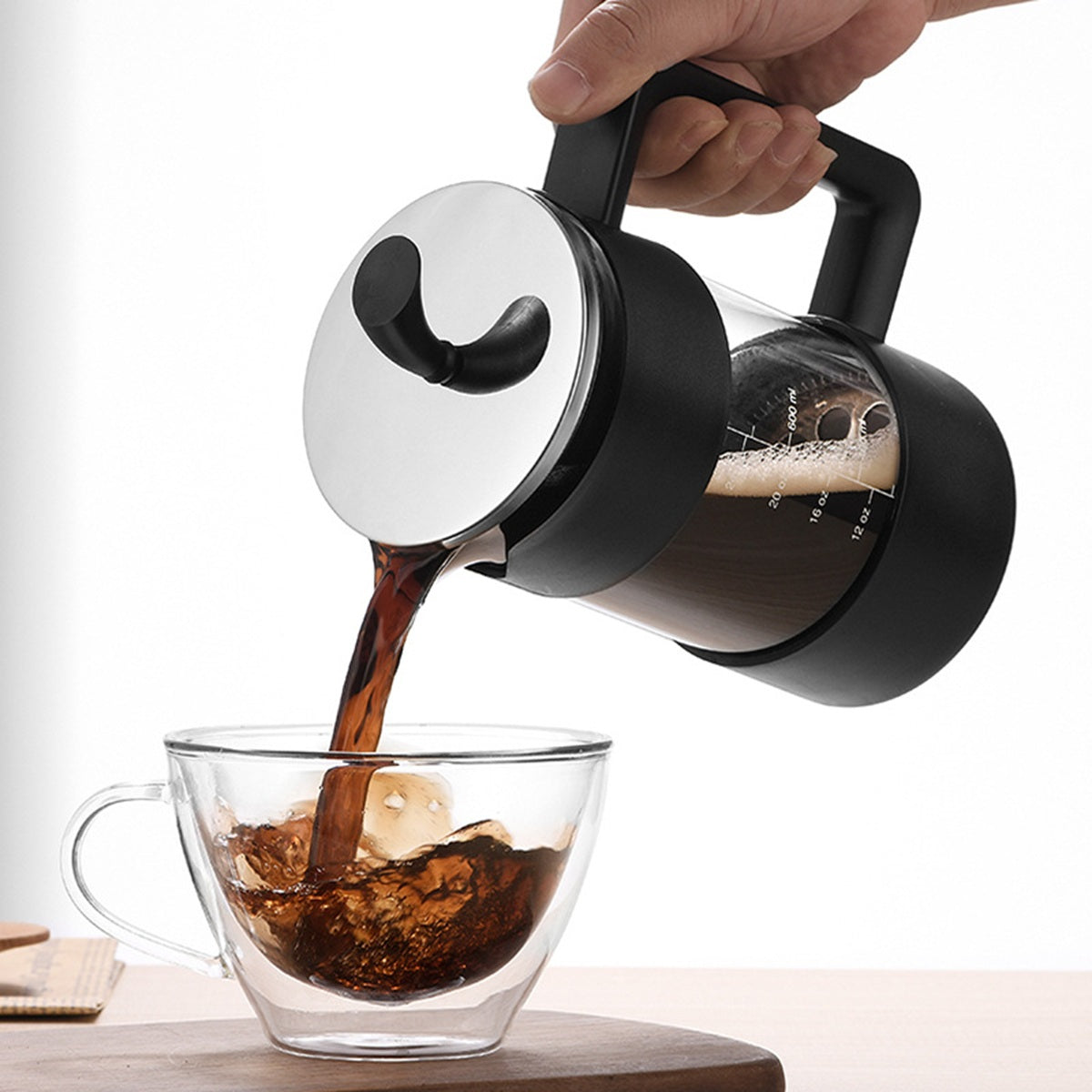 HUPSBY526 Borosilicate Glass Heat Resistant French Press Coffee Maker