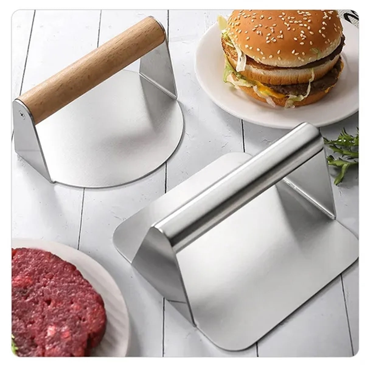 HUPSBY527 Stainless Steel Meat Press Grill Kitchen Tool Household Mold