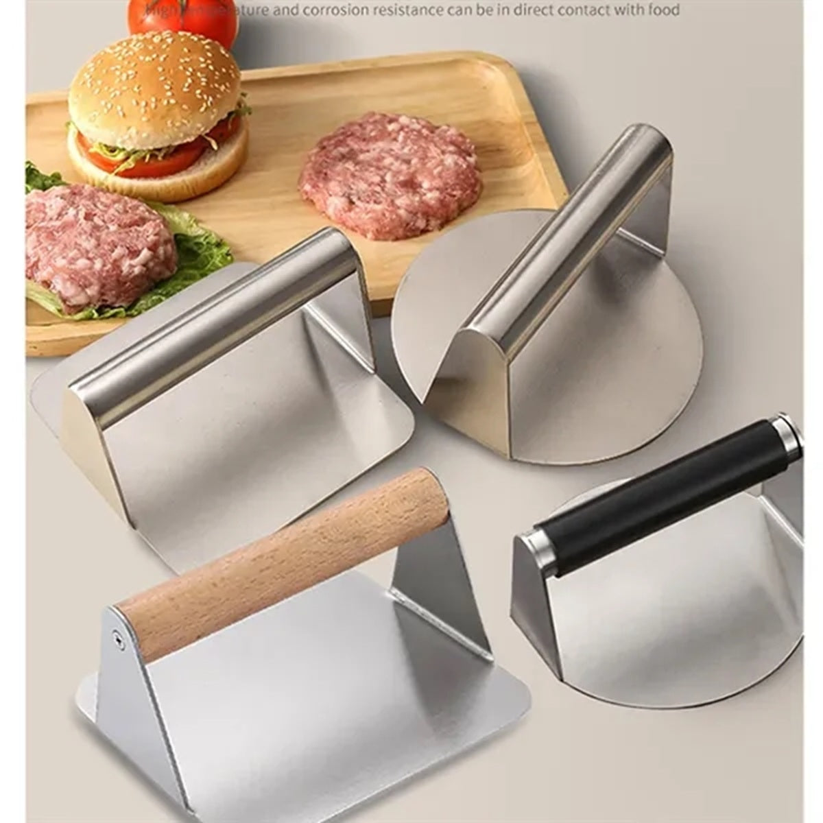 HUPSBY527 Stainless Steel Meat Press Grill Kitchen Tool Household Mold