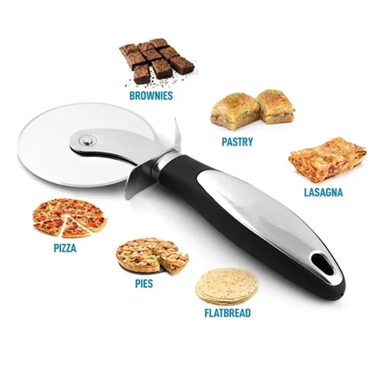 HUPSBY539 Stainless Steel Pizza Cutter Wheel with Finger Guard