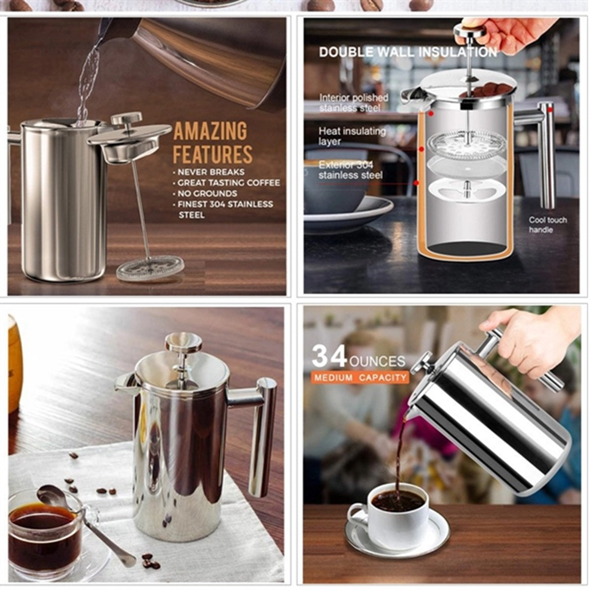 HUPSBY561 French Press Coffee Maker