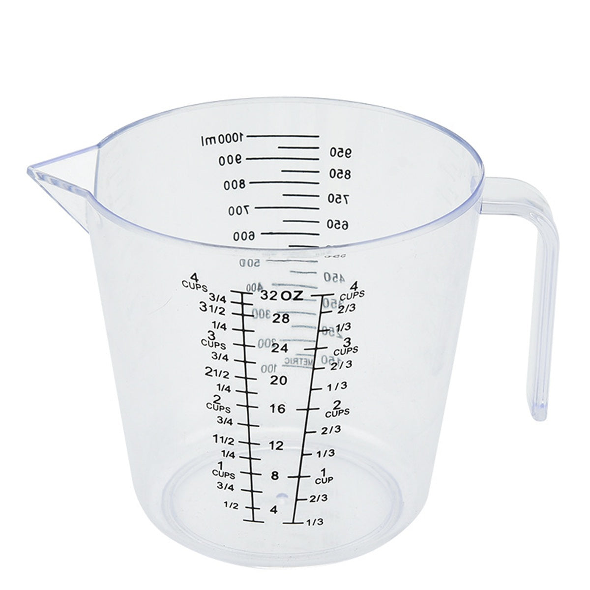 HUPSBY589 20 Oz. Clear Plastic Measuring Cup w/ Handle and Pour Spout