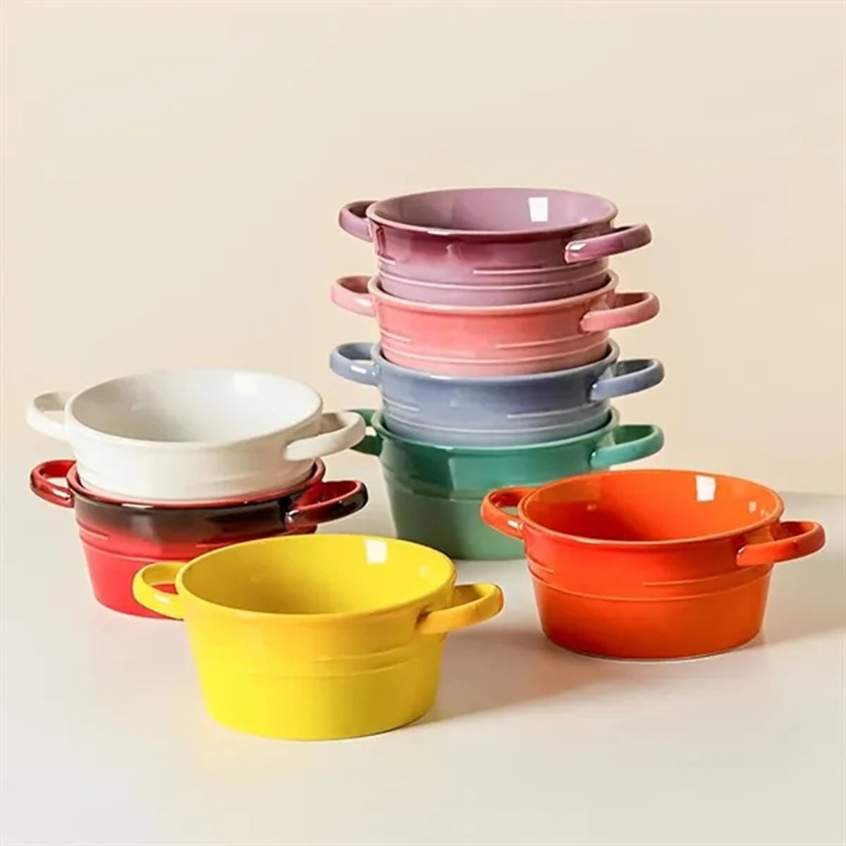HUPSBY608 Ceramic Ramen Bowl With Handle