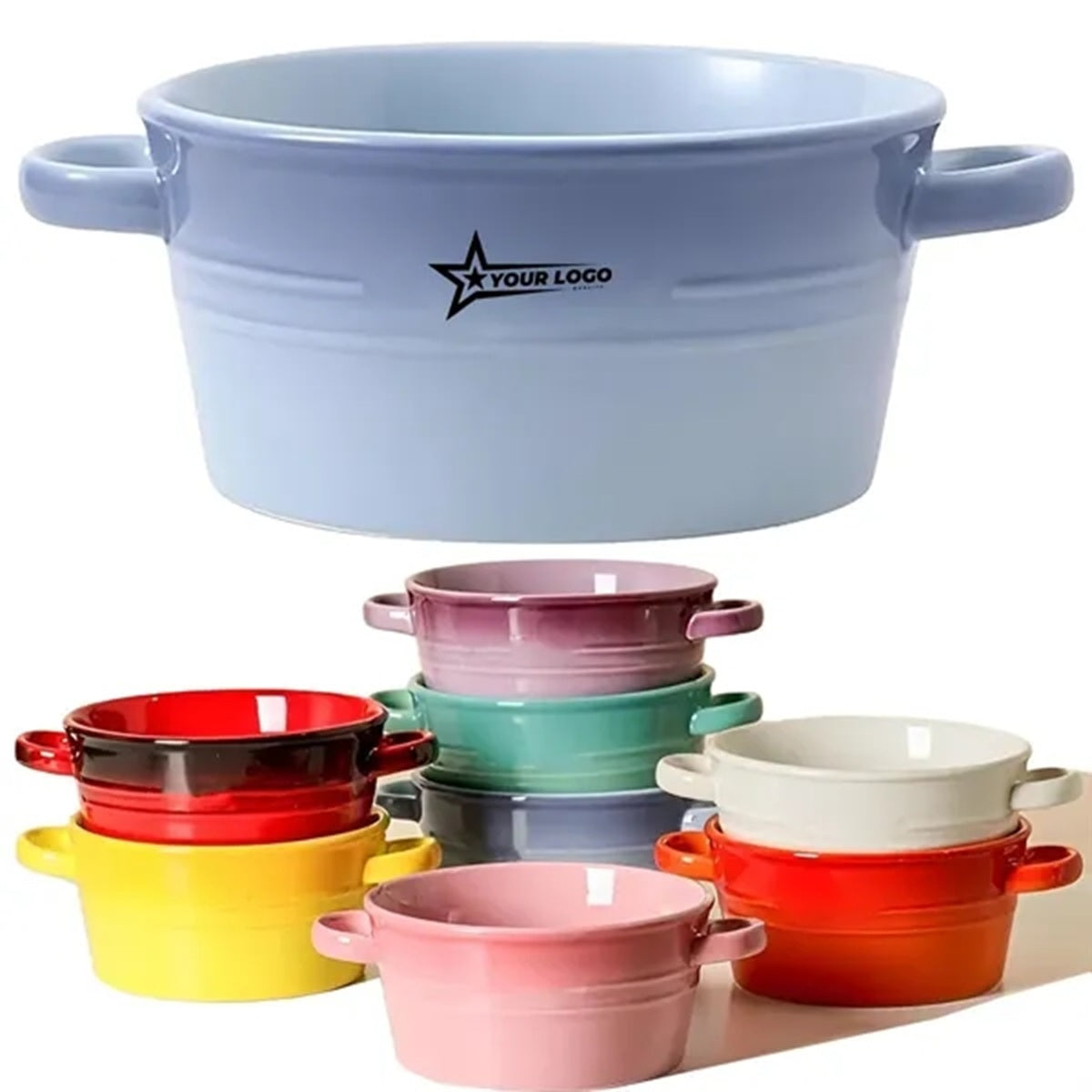 HUPSBY608 Ceramic Ramen Bowl With Handle