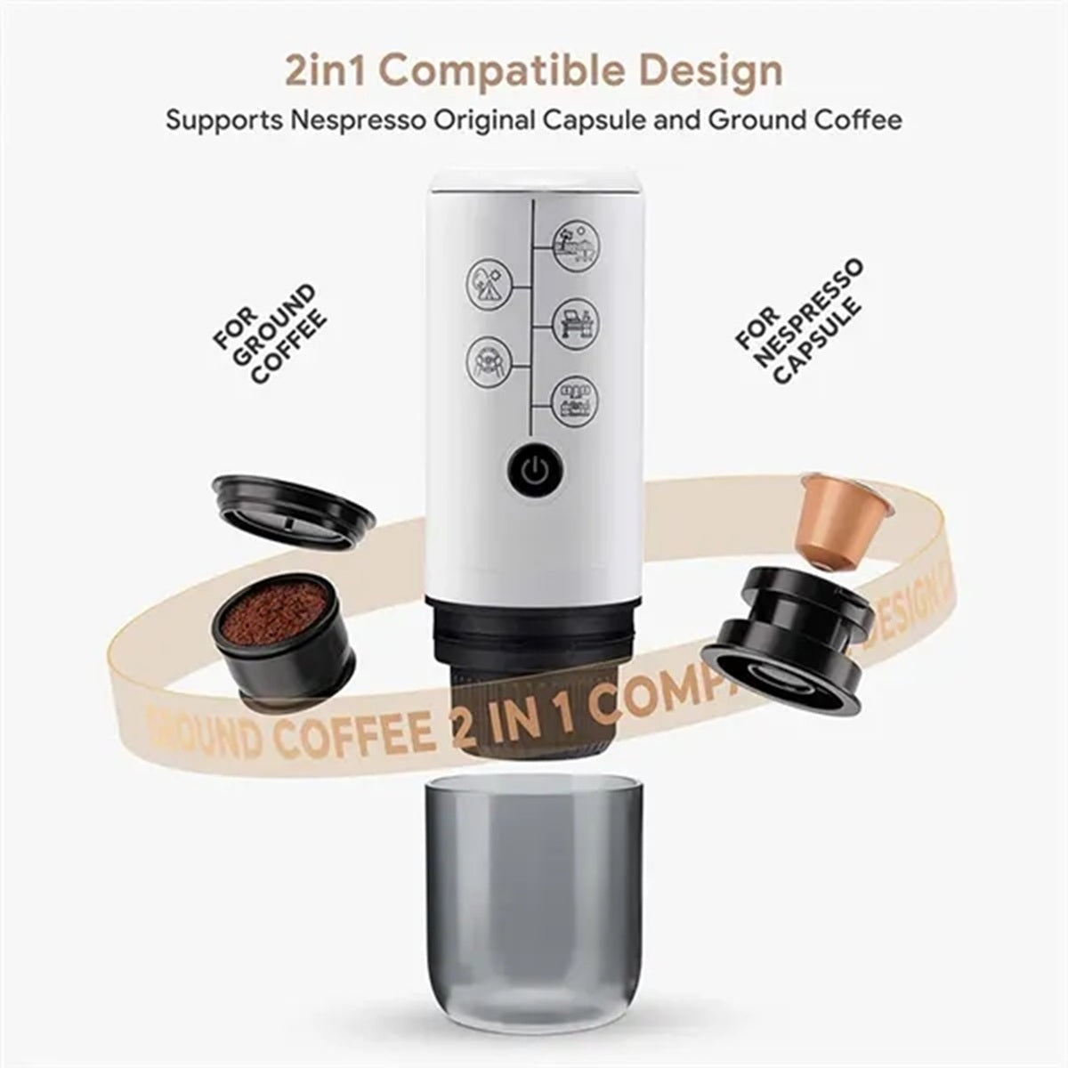 HUPSBY611 Portable Electric Espresso Machine
