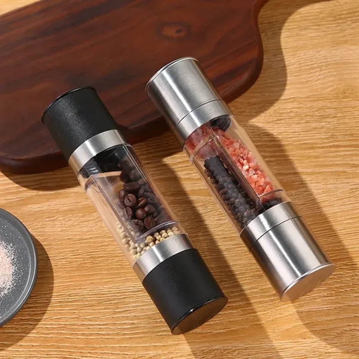 HUPSBY627 2 in 1 Stainless Steel Salt Pepper Grinder