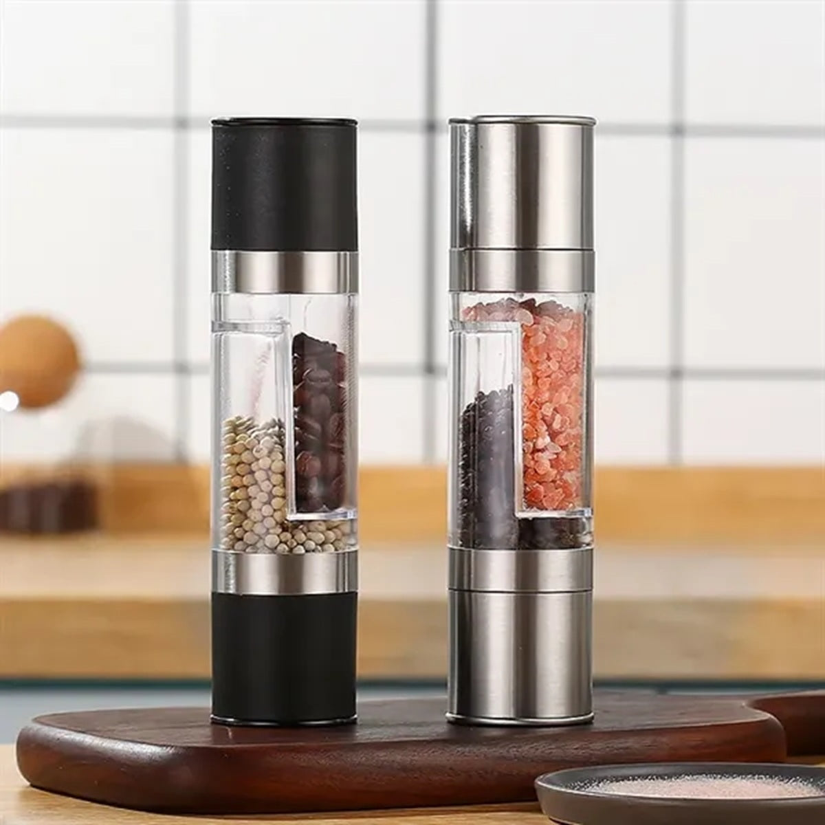 HUPSBY627 2 in 1 Stainless Steel Salt Pepper Grinder