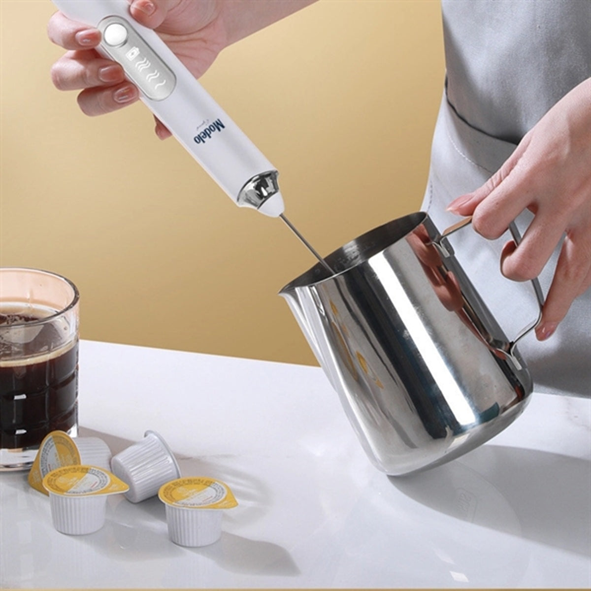 HUPSBY679 Rechargeable Electric Whisk Milk Frother