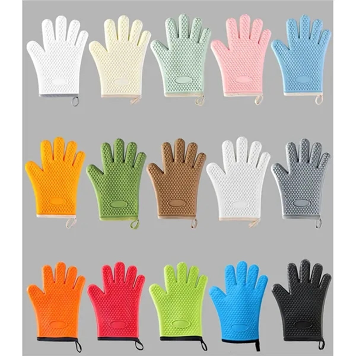 HUPSBY682 Silicone Heat Resistant Oven Mitts with Cotton Lining