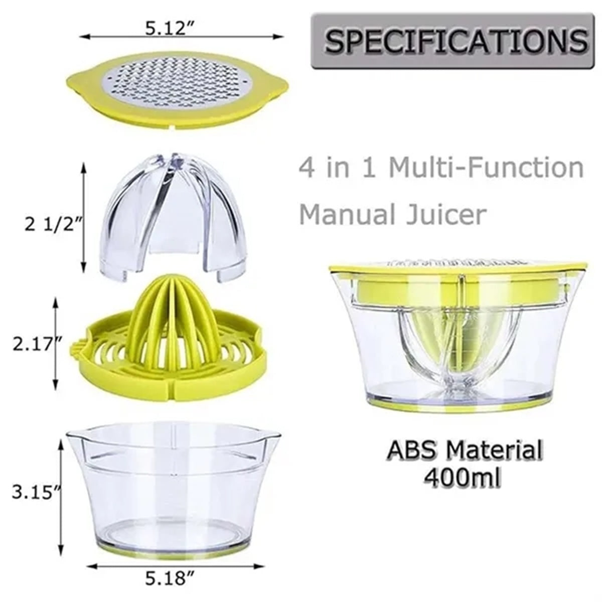 HUPSBY702 Citrus Lemon Orange Grapefuit Manual Juicer