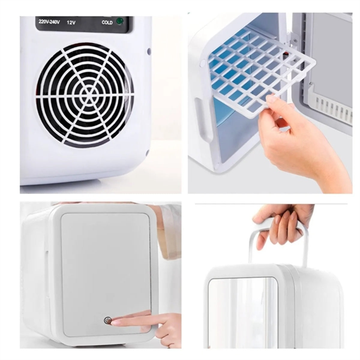 HUPSBY753 Portable Mirror And LED Design Beauty Skincare Mini Fridge
