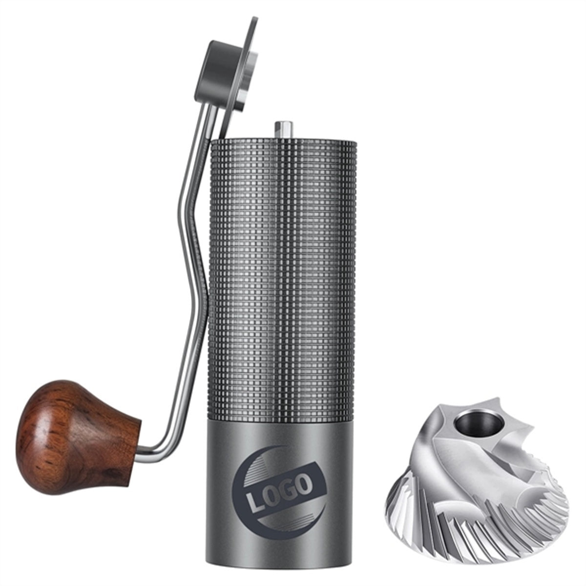 HUPSBY758 Stainless Steel Manual Burr Hand Coffee Grinder with Crank