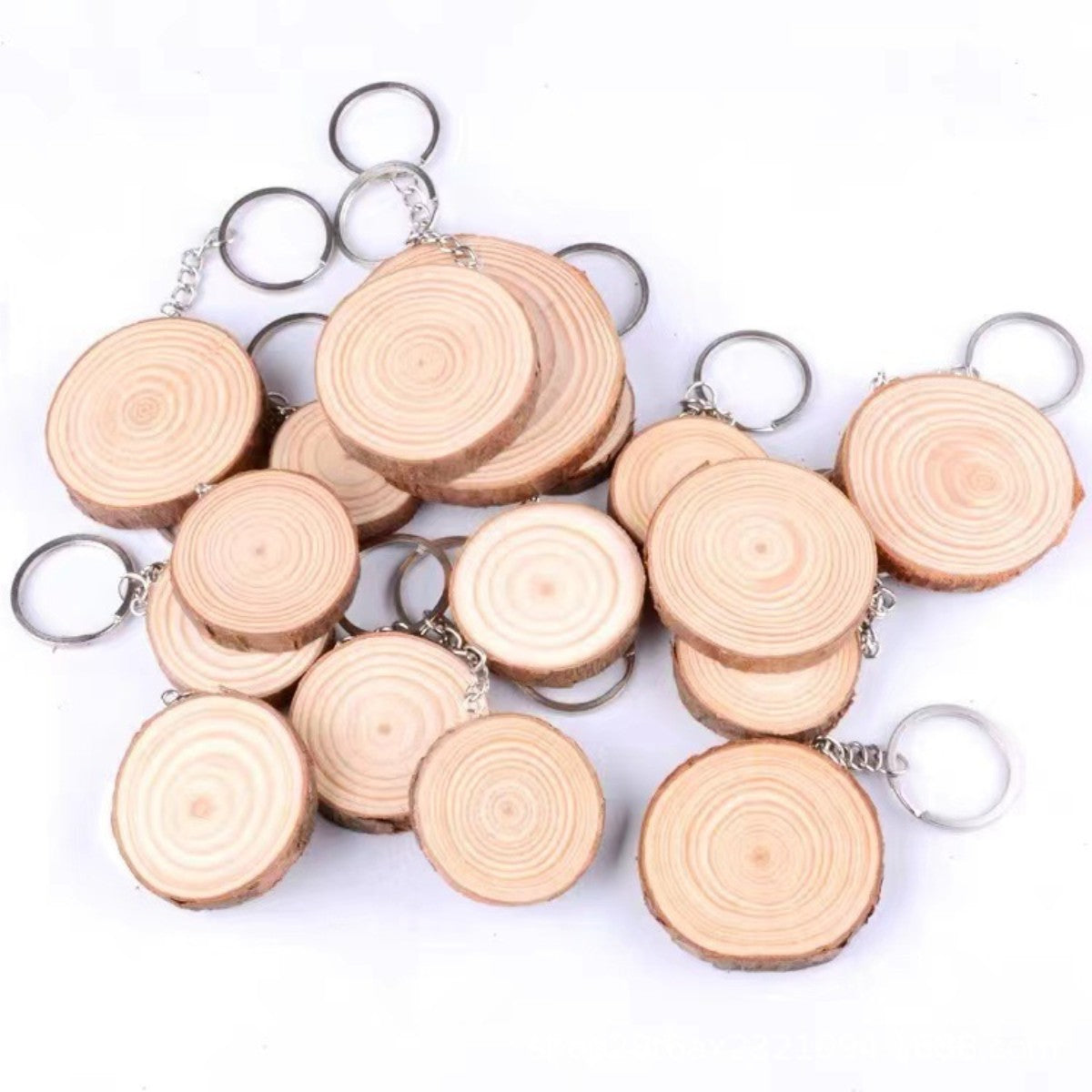 HUPSCG20 Natural Wood Log Cut Keychain