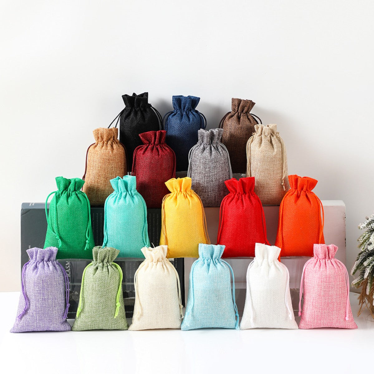 HUPSCG32 Custom Burlap Drawstring Pocket