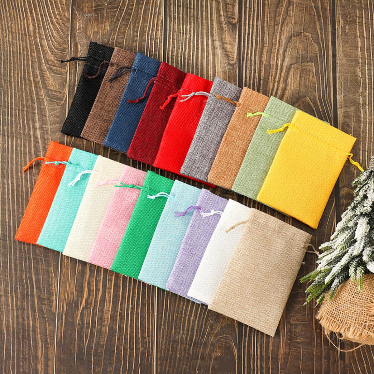 HUPSCG32 Custom Burlap Drawstring Pocket