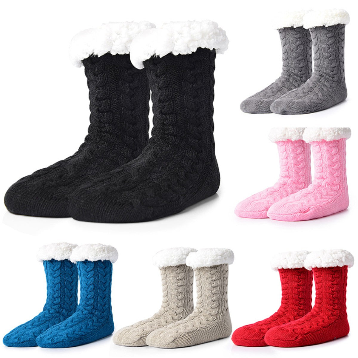 HUPSCG38 Fuzzy Slipper Socks