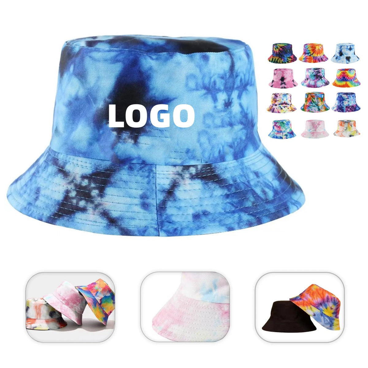 HUPSCG67 Customized Tie Dye Bucket Hat