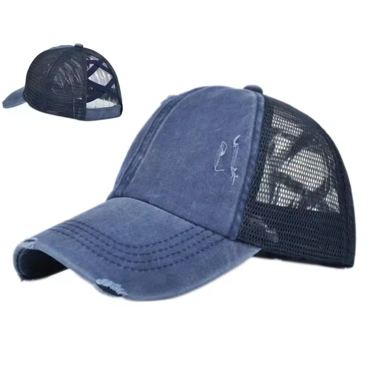 HUPSCG68 Pigment Dyed Washed Distressed Trucker Cap