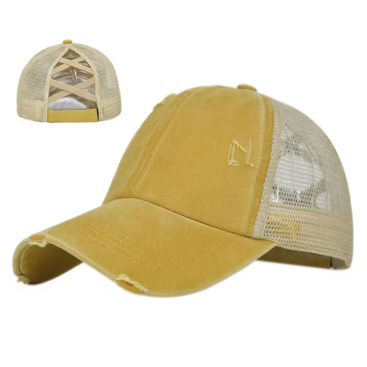 HUPSCG68 Pigment Dyed Washed Distressed Trucker Cap