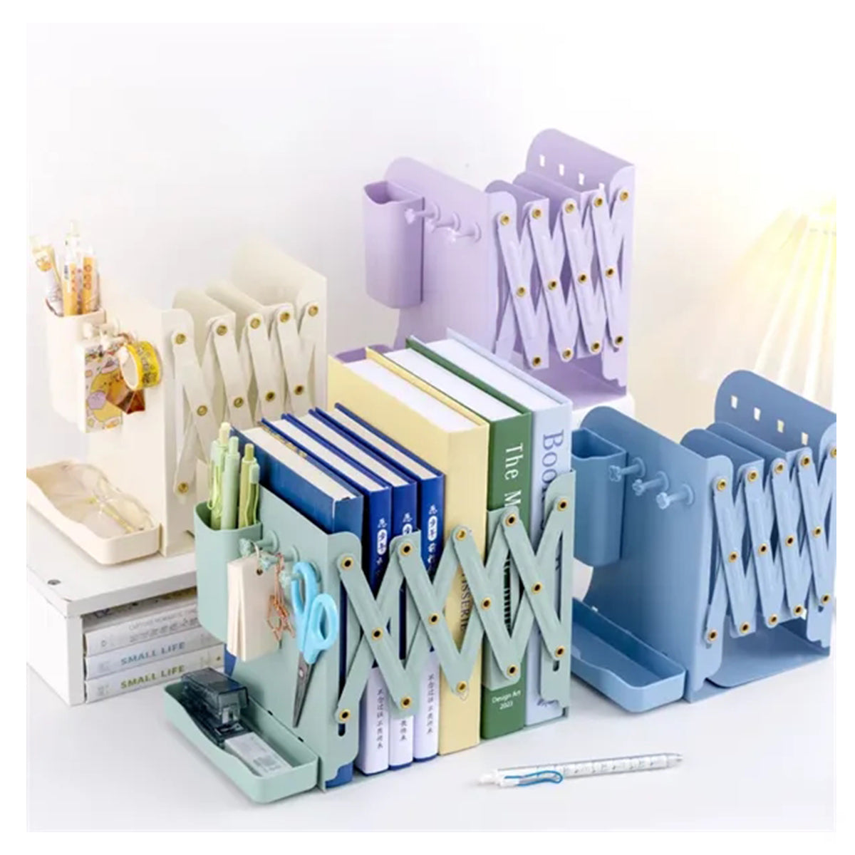 HUPSRC130 Book Organizer Holder Stand Nonskid Adjustable Bookends