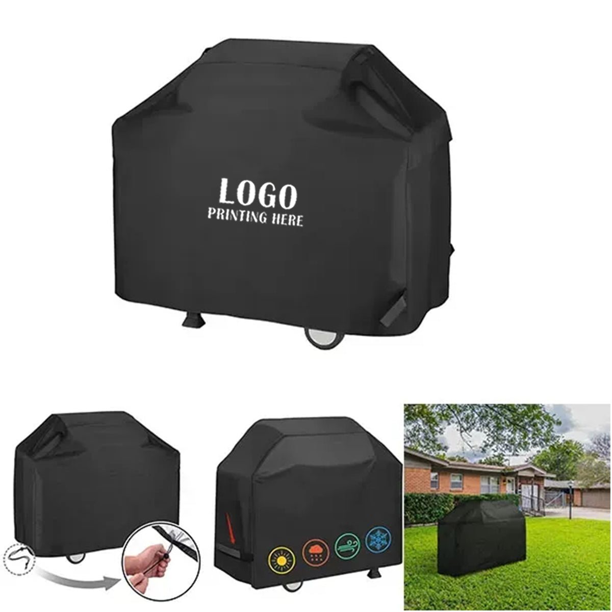 HUPSRC135 58 Inch 420D Double Layer Fabric Bbq Grill Cover