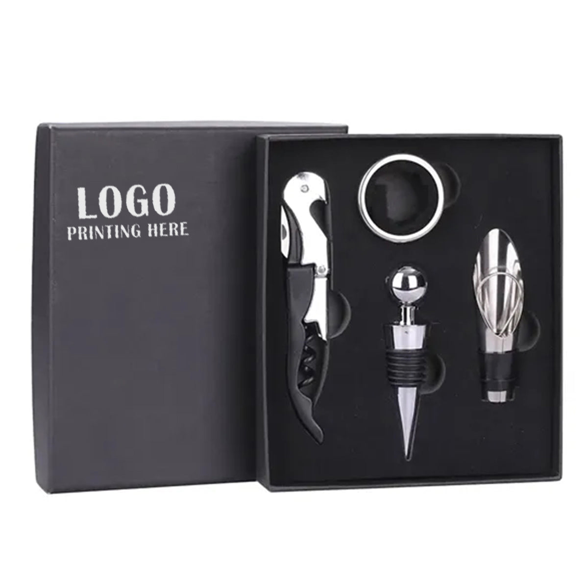 HUPSRC180 4-Piece Wine Bottle Opener Tools Set In Gift Box