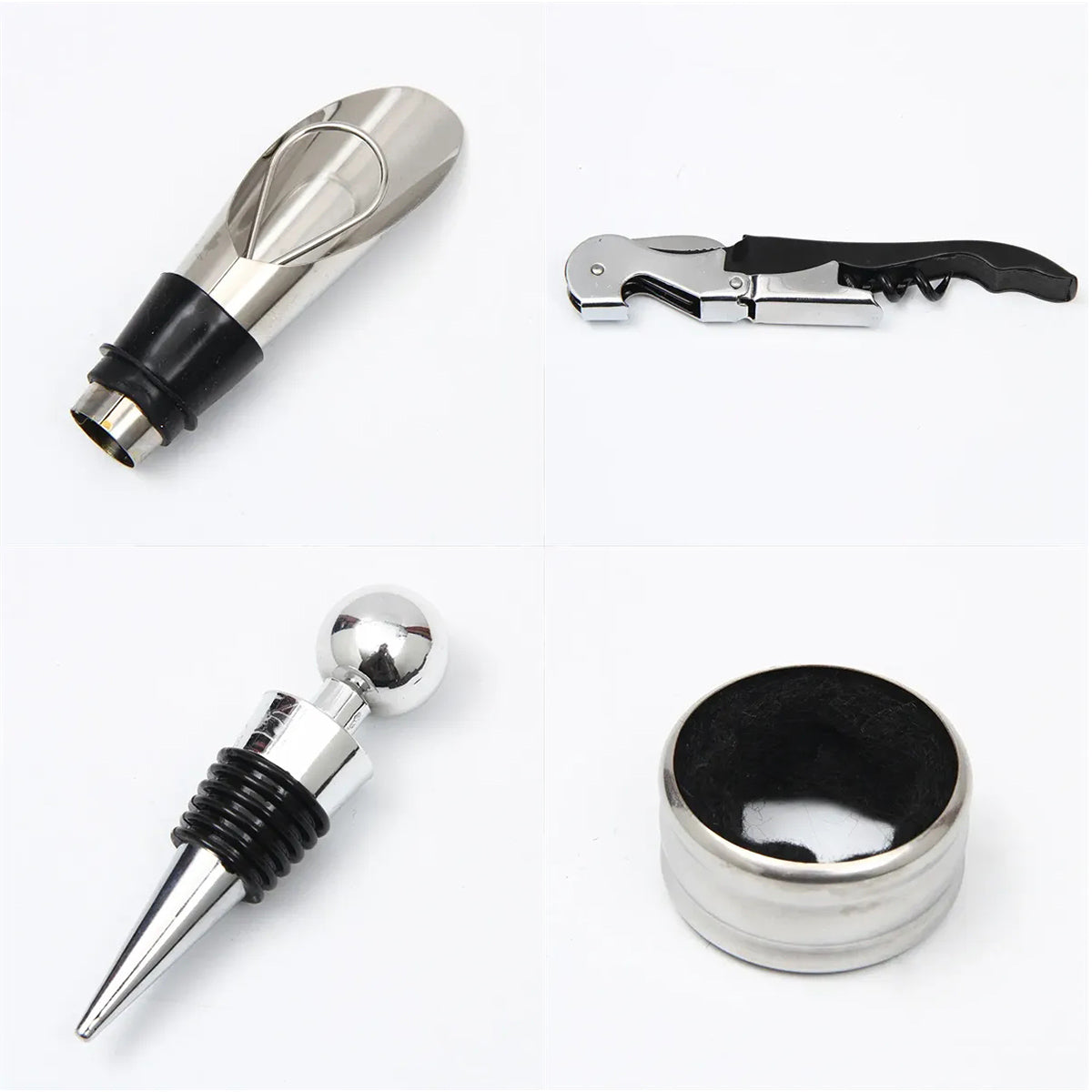 HUPSRC180 4-Piece Wine Bottle Opener Tools Set In Gift Box