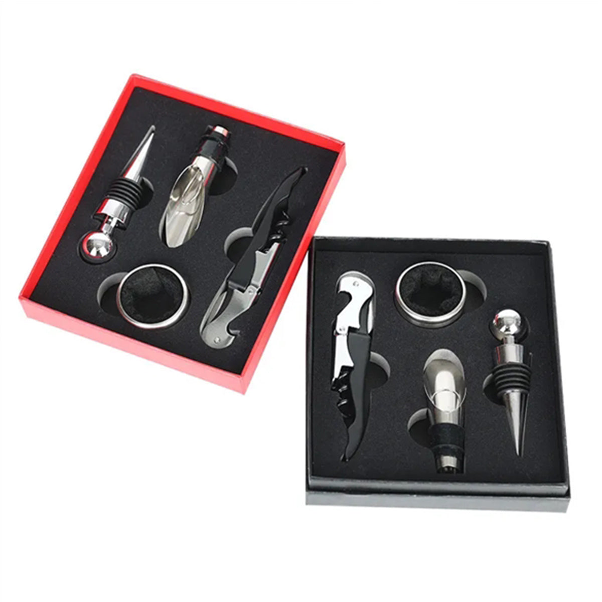 HUPSRC180 4-Piece Wine Bottle Opener Tools Set In Gift Box
