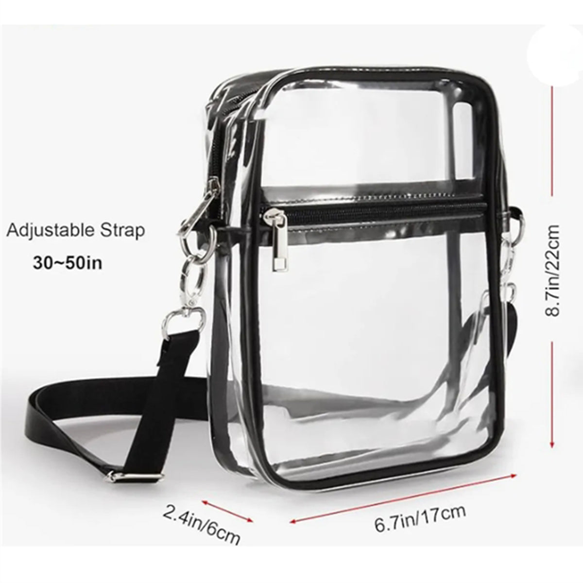 HUPSRC197 Stadium Approved Clear Crossbody Purse Bag