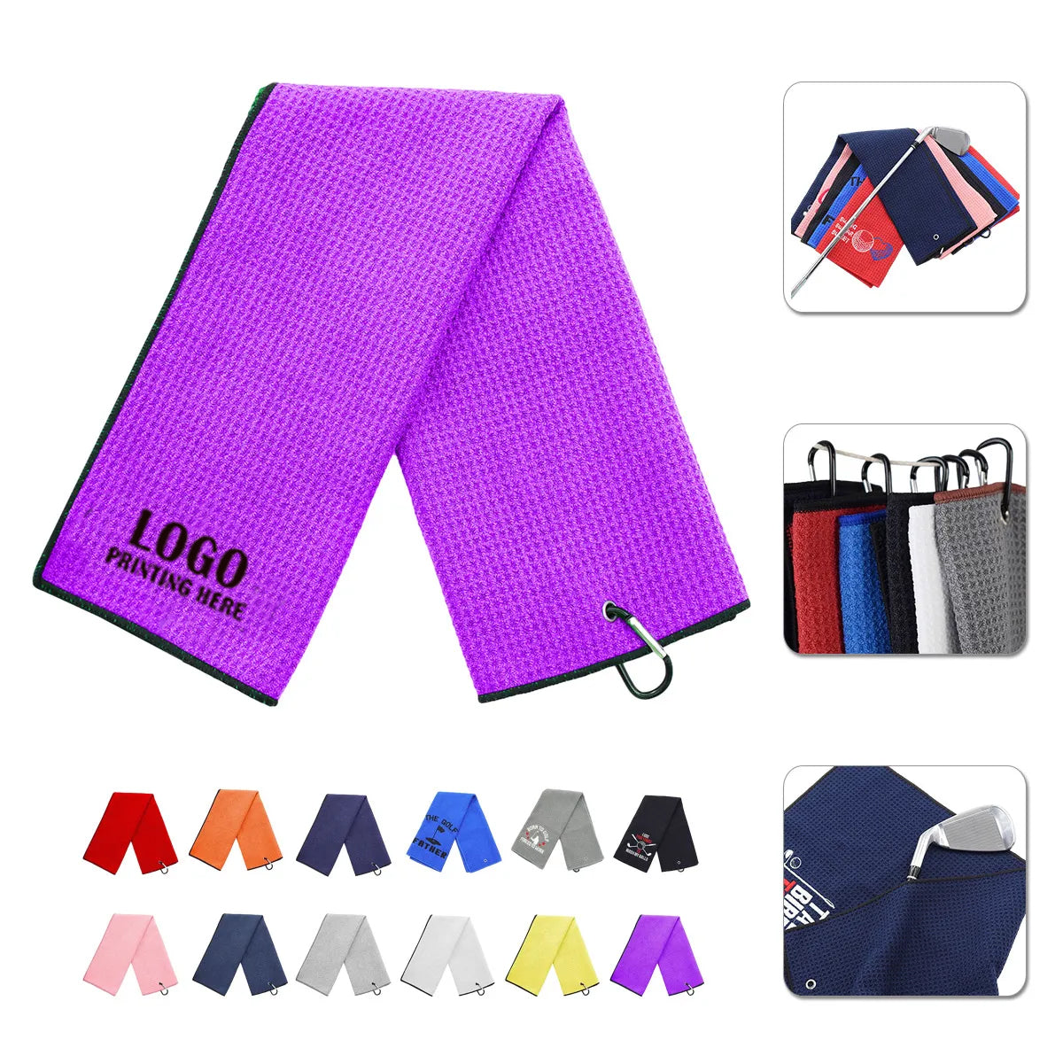 HUPSRC198 3 Holes Customized Tri-fold Golf Towel