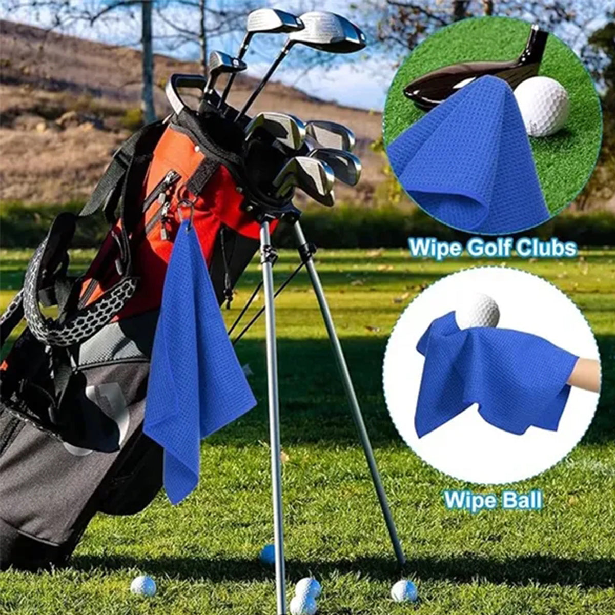 HUPSRC198 3 Holes Customized Tri-fold Golf Towel