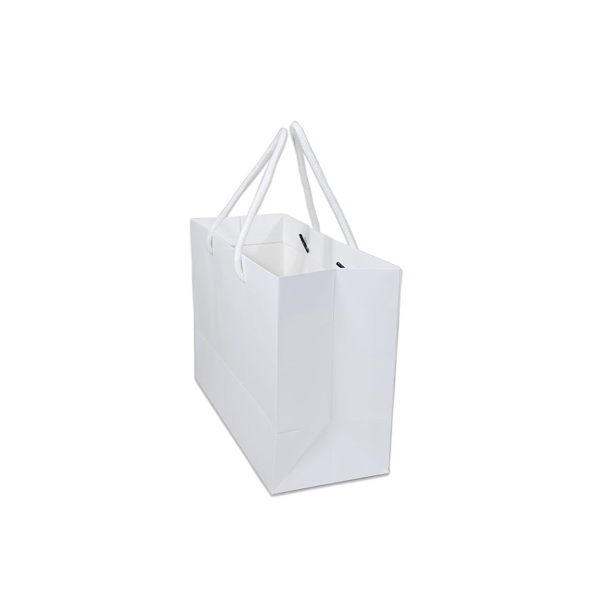 HUPSRC199 Horizontal White Paper Euro Tote Bag W/ Cotton Rope Handles